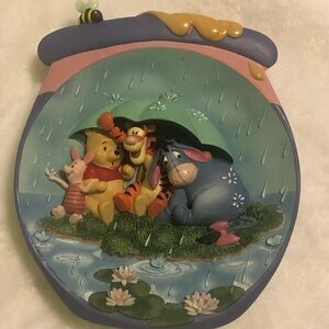 The Bradford Exchange Winnie the Pooh Rainy Day Decor - Blue and Pink; Vintage